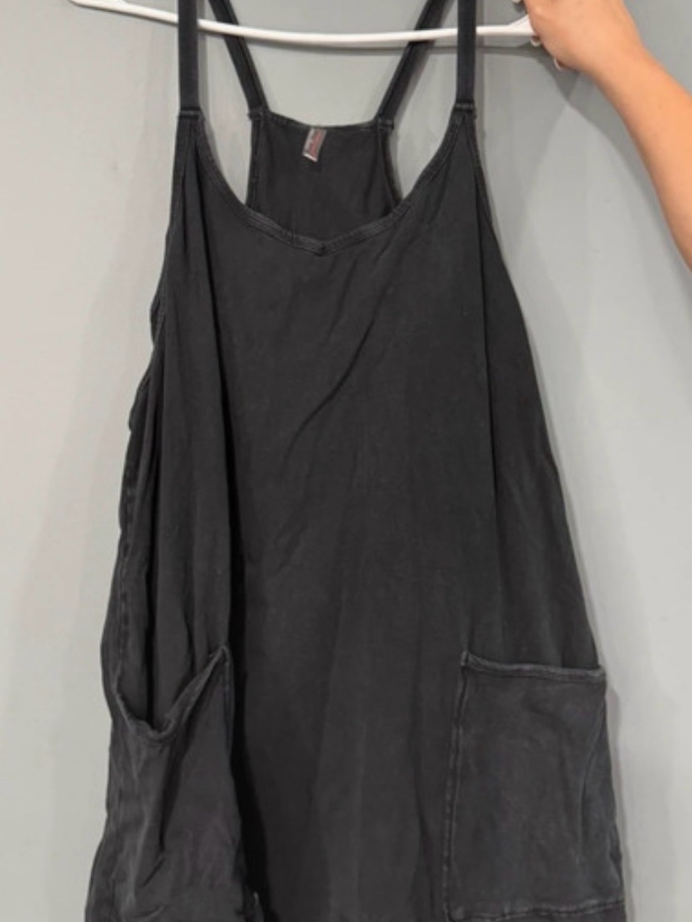 FP Movement by Free People Washed Black Pocket Romper